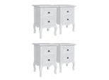 Syfax™ Set Comodini Con 2 Cassetti 4 Pz In Mdf Bianchi