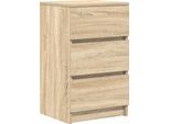 Maison Exclusive - Comodino Con 3 Cassetti In Rovere Sonoma 39X35X65 Cm