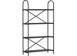 Syfax™ Libreria Rovere Nero 80 X 30 X 146 Cm Legno Multistrato