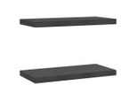 Syfax™ Mensole A Muro 2 Pz 50X23,5X3 Cm Nero In Acciaio Inossidabile
