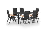 Syfax™ Set Da Pranzo Da Giardino 7 Pz Nero E Marrone