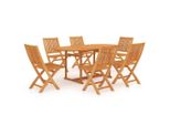 Syfax™ Set Da Pranzo Da Giardino 7 Pz In Legno Massello Di Teak