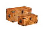 Syfax™ Casse Di Stoccaggio 2 Pz In Legno Ruvido Di Mango