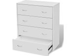 Syfax™ Credenza Con 4 Cassetti 60X30,5X71 Cm Bianca
