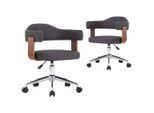 Syfax™ Sedie Da Pranzo Girevoli 2 Pz Legno Curvato E Tessuto Grigio
