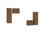 Syfax™ Mobili Porta Tv 4 Pz Ambra In Legno Massello Di Pino