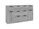 Syfax™ Set Di Credenze 3 Pz Grigio Sonoma In Legno Multistrato