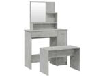 Syfax™ Set Tavolo Da Toeletta Grigio Cemento 86,5X35X136 Cm