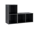 Syfax™ Mobili Tv 2 Pz Grigio Lucido 72X35X36,5 Cm In Legno Multistrato