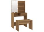 Syfax™ Set Tavolo Da Toeletta Con Led Rovere Marrone Legno Multistrato