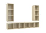 Syfax™ Mobile Tv A Parete 4 Pz Rovere Sonoma In Truciolato