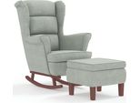 Syfax™ Sedia A Dondolo Con Schienale Alto In Velluto Grigio Chiaro