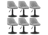 Syfax™ Sedie Da Pranzo Girevoli 6 Pz Grigio Chiaro In Velluto