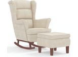 Syfax™ Sedia A Dondolo Con Schienale Alto In Velluto Crema