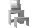 Syfax™ Set Tavolo Da Toeletta Con Led Grigio Sonoma Legno Multistrato