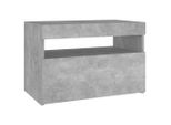 Syfax™ Comodino Con Luci Led Grigio Cemento 60X35X40 Cm