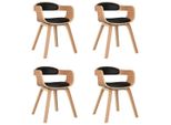 Syfax™ Sedie Da Pranzo 4 Pz Nere In Legno Curvato E Pelle Finta
