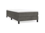 Syfax™ Struttura Letto A Rete A Molle Grigio Scuro 100X200 Cm Velluto