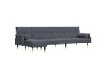 Syfax™ Divano Letto A L Grigio Scuro 271X140X70 Cm In Velluto