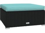 Syfax™ Poggiapiedi Da Giardino Con Cuscino Nero 70X70X30 Cm Polyrattan