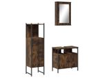 Syfax™ Set Mobili Da Bagno 3 Pz Rovere Fumo In Legno Multistrato
