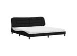 Syfax™ Letto Con Materasso Hvar Nero 200X200 Cm In Tessuto