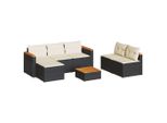 Syfax™ Set Divani Da Giardino 5 Pz Con Cuscini Nero Polyrattan Acacia
