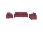 Syfax™ Set Di Divani 3 Pz Con Cuscini Rosso Vino In Tessuto