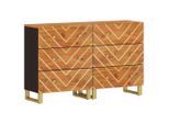 Syfax™ Mobiletti 2Pz Marrone E Nero 60X33,5X75 Cm Legno Massello Mango