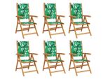 Syfax™ Sedie Giardino Reclinabili 6 Pz Verdi Tessuto E Legno Massello