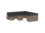 Syfax™ Set Divani Da Giardino 12 Pz Con Cuscini Grigio In Polyrattan