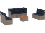 Syfax™ Set Divani Da Giardino 8 Pz Con Cuscini Grigio In Polyrattan