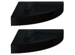 Syfax™ Scaffali Angolari A Parete 2 Pz Nero Lucido 25X25X3,8 Cm Mdf