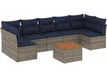 Syfax™ Set Divani Da Giardino 8 Pz Con Cuscini Grigio In Polyrattan