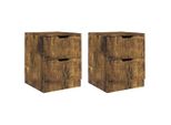 Syfax™ Comodini 2 Pz Rovere Fumo 40X40X50 Cm In Legno Multistrato
