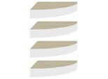 Syfax™ Mensole Angolari 4 Pz Rovere E Bianco 25X25X3,8 Cm In Mdf