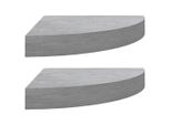 Syfax™ Mensole Angolari 2Pz Grigio Cemento 35X35X3,8 Cm In Mdf