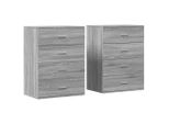 Syfax™ Credenze 2 Pz Grigio Sonoma 60X39X80 Cm In Legno Multistrato