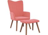 Syfax™ Poltrona Relax Con Poggiapiedi Rosa In Velluto