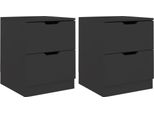 Syfax™ Comodini 2 Pz Neri 40X40X50 Cm In Legno Multistrato