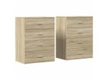 Syfax™ Credenze 2 Pz Rovere Sonoma 60X39X80 Cm In Legno Multistrato