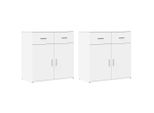 Syfax™ Credenze 2 Pz Bianche 79X38X80 Cm In Legno Multistrato