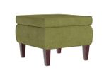 Syfax™ Poggiapiedi Con Gambe In Legno Verde Chiaro In Velluto