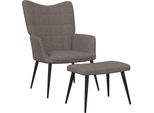 Syfax™ Sedia Relax Con Sgabello Tortora In Tessuto
