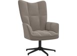 Syfax™ Sedia Relax Grigio Chiaro In Velluto