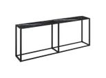 Syfax™ Tavolo Consolle Marmo Nero 180X35X75,5 Cm In Vetro Temperato