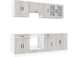 Syfax™ Set Mobili Da Cucina 8 Pz Kalmar Grigio Sonoma In Truciolato