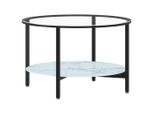 Syfax™ Tavolino Da Salotto Nero E Marmo Bianco 70Cm In Vetro Temperato