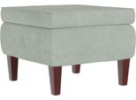 Syfax™ Poggiapiedi Con Gambe In Legno Grigio Chiaro In Velluto