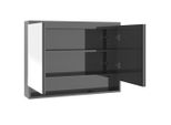 Syfax™ Armadietto Bagno Con Specchio 80X15X60 Cm In Mdf Grigio Lucido
